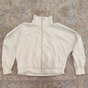 Lululemon Athletica Cream Zip Bomber Jacket Size 6 | Athleisure | Full Zip